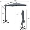 imageGiantex 10FT Patio Offset Umbrella 8 Ribs Cantilever Umbrella Outdoor wCrank Cross Base Tilt Adjustment Large Hanging Market Umbrella for Poolside Yard Lawn GardenGray