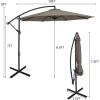 imageGiantex 10FT Patio Offset Umbrella 8 Ribs Cantilever Umbrella Outdoor wCrank Cross Base Tilt Adjustment Large Hanging Market Umbrella for Poolside Yard Lawn GardenTan