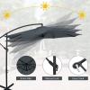 imageGiantex 10FT Patio Offset Umbrella 8 Ribs Cantilever Umbrella Outdoor wCrank Cross Base Tilt Adjustment Large Hanging Market Umbrella for Poolside Yard Lawn GardenGray