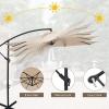 imageGiantex 10FT Patio Offset Umbrella 8 Ribs Cantilever Umbrella Outdoor wCrank Cross Base Tilt Adjustment Large Hanging Market Umbrella for Poolside Yard Lawn GardenBeige