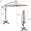 imageGiantex 10FT Patio Offset Umbrella 8 Ribs Cantilever Umbrella Outdoor wCrank Cross Base Tilt Adjustment Large Hanging Market Umbrella for Poolside Yard Lawn GardenBeige