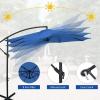 imageGiantex 10FT Patio Offset Umbrella 8 Ribs Cantilever Umbrella Outdoor wCrank Cross Base Tilt Adjustment Large Hanging Market Umbrella for Poolside Yard Lawn GardenNavy