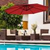 imageGiantex 10FT Patio Offset Umbrella 8 Ribs Cantilever Umbrella Outdoor wCrank Cross Base Tilt Adjustment Large Hanging Market Umbrella for Poolside Yard Lawn GardenBurgundy