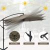 imageGiantex 10FT Patio Offset Umbrella 8 Ribs Cantilever Umbrella Outdoor wCrank Cross Base Tilt Adjustment Large Hanging Market Umbrella for Poolside Yard Lawn GardenTan