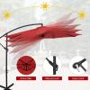 imageGiantex 10FT Patio Offset Umbrella 8 Ribs Cantilever Umbrella Outdoor wCrank Cross Base Tilt Adjustment Large Hanging Market Umbrella for Poolside Yard Lawn GardenBurgundy