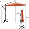 imageGiantex 10FT Patio Offset Umbrella 8 Ribs Cantilever Umbrella Outdoor wCrank Cross Base Tilt Adjustment Large Hanging Market Umbrella for Poolside Yard Lawn GardenOrange