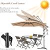 imageGiantex 10ft Offset Patio Umbrella Beige Outdoor Hanging Market Umbrella with Crank amp Cross Base Easy Tilt Adjustment 96 Sunlight ProtectionBeige