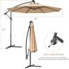 imageGiantex 10ft Offset Patio Umbrella Beige Outdoor Hanging Market Umbrella with Crank amp Cross Base Easy Tilt Adjustment 96 Sunlight ProtectionBeige