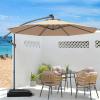 imageGiantex 10ft Offset Patio Umbrella Beige Outdoor Hanging Market Umbrella with Crank amp Cross Base Easy Tilt Adjustment 96 Sunlight ProtectionBeige