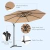 imageGiantex 10ft Offset Patio Umbrella Beige Outdoor Hanging Market Umbrella with Crank amp Cross Base Easy Tilt Adjustment 96 Sunlight ProtectionBeige