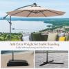 imageGiantex 10ft Offset Patio Umbrella Beige Outdoor Hanging Market Umbrella with Crank amp Cross Base Easy Tilt Adjustment 96 Sunlight ProtectionBeige