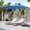 imageGiantex 10ft Offset Patio Umbrella Beige Outdoor Hanging Market Umbrella with Crank amp Cross Base Easy Tilt Adjustment 96 Sunlight ProtectionBlue