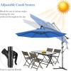 imageGiantex 10ft Offset Patio Umbrella Beige Outdoor Hanging Market Umbrella with Crank amp Cross Base Easy Tilt Adjustment 96 Sunlight ProtectionBlue
