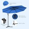 imageGiantex 10ft Offset Patio Umbrella Beige Outdoor Hanging Market Umbrella with Crank amp Cross Base Easy Tilt Adjustment 96 Sunlight ProtectionBlue