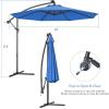 imageGiantex 10ft Offset Patio Umbrella Beige Outdoor Hanging Market Umbrella with Crank amp Cross Base Easy Tilt Adjustment 96 Sunlight ProtectionBlue