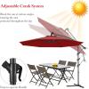 imageGiantex 10ft Offset Patio Umbrella Beige Outdoor Hanging Market Umbrella with Crank amp Cross Base Easy Tilt Adjustment 96 Sunlight ProtectionBurgundy