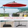 imageGiantex 10ft Offset Patio Umbrella Beige Outdoor Hanging Market Umbrella with Crank amp Cross Base Easy Tilt Adjustment 96 Sunlight ProtectionBurgundy