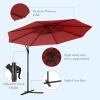 imageGiantex 10ft Offset Patio Umbrella Beige Outdoor Hanging Market Umbrella with Crank amp Cross Base Easy Tilt Adjustment 96 Sunlight ProtectionBurgundy