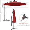 imageGiantex 10ft Offset Patio Umbrella Beige Outdoor Hanging Market Umbrella with Crank amp Cross Base Easy Tilt Adjustment 96 Sunlight ProtectionBurgundy