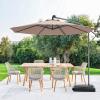 imageGiantex 10ft Offset Patio Umbrella Beige Outdoor Hanging Market Umbrella with Crank amp Cross Base Easy Tilt Adjustment 96 Sunlight ProtectionTan
