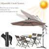 imageGiantex 10ft Offset Patio Umbrella Beige Outdoor Hanging Market Umbrella with Crank amp Cross Base Easy Tilt Adjustment 96 Sunlight ProtectionTan