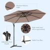 imageGiantex 10ft Offset Patio Umbrella Beige Outdoor Hanging Market Umbrella with Crank amp Cross Base Easy Tilt Adjustment 96 Sunlight ProtectionTan