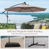 imageGiantex 10ft Offset Patio Umbrella Beige Outdoor Hanging Market Umbrella with Crank amp Cross Base Easy Tilt Adjustment 96 Sunlight ProtectionTan