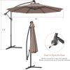 imageGiantex 10ft Offset Patio Umbrella Beige Outdoor Hanging Market Umbrella with Crank amp Cross Base Easy Tilt Adjustment 96 Sunlight ProtectionTan