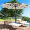 imageGiantex 10ft Outdoor Patio Umbrella Market Table umbrella wTilt Adjustment and Crank 180G Polyester Garden Canopy for Deck Backyard Pool Indoor OutdoorBeige