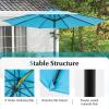 imageGiantex 10ft Outdoor Patio Umbrella Market Table umbrella wTilt Adjustment and Crank 180G Polyester Garden Canopy for Deck Backyard Pool Indoor OutdoorBlue
