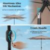 imageGiantex 10ft Outdoor Patio Umbrella Market Table umbrella wTilt Adjustment and Crank 180G Polyester Garden Canopy for Deck Backyard Pool Indoor OutdoorTan