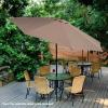 imageGiantex 10ft Outdoor Patio Umbrella Market Table umbrella wTilt Adjustment and Crank 180G Polyester Garden Canopy for Deck Backyard Pool Indoor OutdoorTan