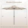 imageGiantex 10ft Outdoor Patio Umbrella Market Table umbrella wTilt Adjustment and Crank 180G Polyester Garden Canopy for Deck Backyard Pool Indoor OutdoorBeige
