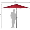 imageGiantex 10ft Outdoor Patio Umbrella Market Table umbrella wTilt Adjustment and Crank 180G Polyester Garden Canopy for Deck Backyard Pool Indoor OutdoorBurgundy