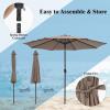 imageGiantex 10ft Outdoor Patio Umbrella Market Table umbrella wTilt Adjustment and Crank 180G Polyester Garden Canopy for Deck Backyard Pool Indoor OutdoorTan