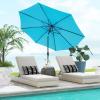 imageGiantex 10ft Outdoor Patio Umbrella Market Table umbrella wTilt Adjustment and Crank 180G Polyester Garden Canopy for Deck Backyard Pool Indoor OutdoorBlue