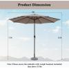 imageGiantex 10ft Outdoor Patio Umbrella Market Table umbrella wTilt Adjustment and Crank 180G Polyester Garden Canopy for Deck Backyard Pool Indoor OutdoorTan