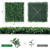 imageGiantex 12PCS 20x20inch Artificial Boxwood Panels 333 Square Feet Faux Greenery Wall Privacy Hedge Screen for Wedding Decorations Fence Backdrop Outdoor Patio Garden Topiary Hedge Protective ScreenGreen Milan Leaves