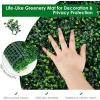 imageGiantex 12PCS 20x20inch Artificial Boxwood Panels 333 Square Feet Faux Greenery Wall Privacy Hedge Screen for Wedding Decorations Fence Backdrop Outdoor Patio Garden Topiary Hedge Protective ScreenGreen Milan Leaves