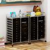 imageGiantex 15 Drawer Rolling Cart with Drawers Storage Organizer Cart for Classroom Office School Teacher Mobile Drawer Cart for Tools Crafts Small Printer Paper PastelBlack