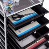 imageGiantex 15 Drawer Rolling Cart with Drawers Storage Organizer Cart for Classroom Office School Teacher Mobile Drawer Cart for Tools Crafts Small Printer Paper PastelBlack