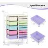 imageGiantex 15 Drawer Rolling Cart with Drawers Storage Organizer Cart for Classroom Office School Teacher Mobile Drawer Cart for Tools Crafts Small Printer Paper PastelPastel Ice Cream
