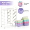 imageGiantex 15 Drawer Rolling Cart with Drawers Storage Organizer Cart for Classroom Office School Teacher Mobile Drawer Cart for Tools Crafts Small Printer Paper PastelPastel Ice Cream