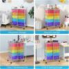imageGiantex 15 Drawer Rolling Cart with Drawers Storage Organizer Cart for Classroom Office School Teacher Mobile Drawer Cart for Tools Crafts Small Printer Paper PastelRedOrangeGreenBluePurple