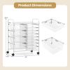 imageGiantex 15 Drawer Rolling Cart with Drawers Storage Organizer Cart for Classroom Office School Teacher Mobile Drawer Cart for Tools Crafts Small Printer Paper PastelClear