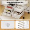 imageGiantex 15 Drawer Rolling Cart with Drawers Storage Organizer Cart for Classroom Office School Teacher Mobile Drawer Cart for Tools Crafts Small Printer Paper PastelClear