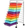 imageGiantex 15 Drawer Rolling Cart with Drawers Storage Organizer Cart for Classroom Office School Teacher Mobile Drawer Cart for Tools Crafts Small Printer Paper PastelRedOrangeGreenBluePurple