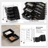 imageGiantex 15 Drawer Rolling Cart with Drawers Storage Organizer Cart for Classroom Office School Teacher Mobile Drawer Cart for Tools Crafts Small Printer Paper PastelBlack