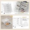 imageGiantex 15 Drawer Rolling Cart with Drawers Storage Organizer Cart for Classroom Office School Teacher Mobile Drawer Cart for Tools Crafts Small Printer Paper PastelClear