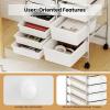 imageGiantex 15 Drawer Rolling Cart with Drawers Storage Organizer Cart for Classroom Office School Teacher Mobile Drawer Cart for Tools Crafts Small Printer Paper PastelIvory
